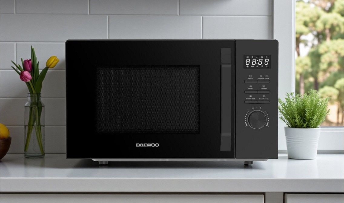 Daewoo MD-FC206SB Digitale Mikrowelle – 20L Kapazität, 700W mit 10 Leistungsstufen – Elegantes Schwarz