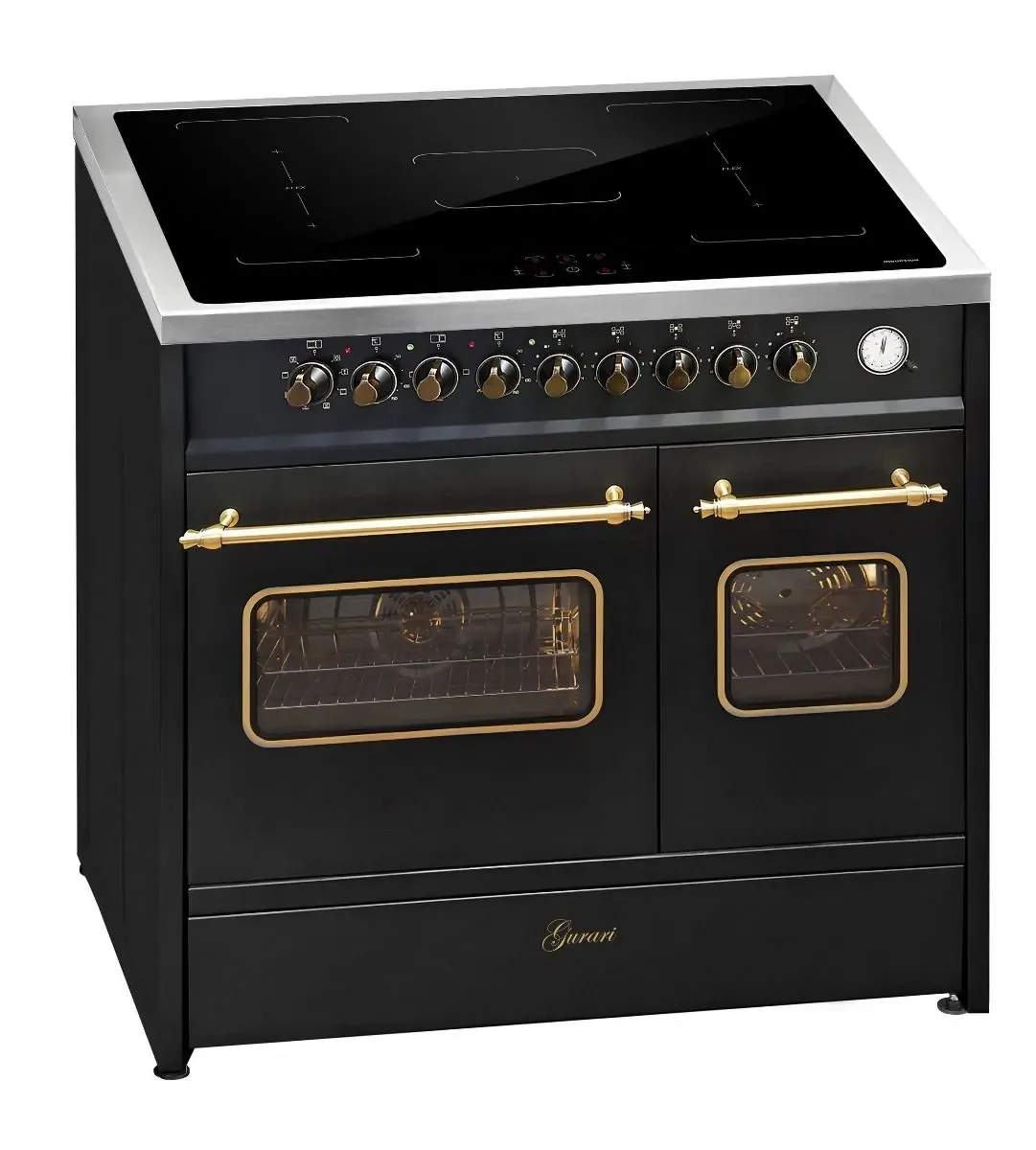 GURARI E 913 DF RU BL Induktion Standherd 90 cm - Retro Küche Geräte kaufen sofort in Köln 2 Backöfen Standherd 