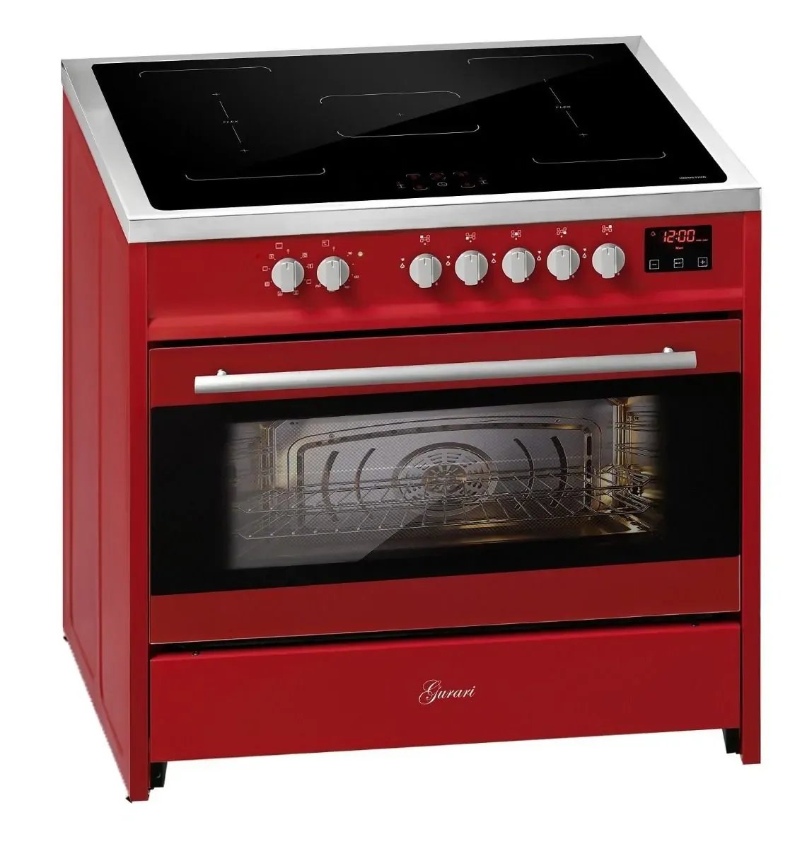 GURARI E 913 R Induktions-Standherd 90 cm - NEU in Rot Retro Style Standherd XXL Backofen kaufen sofort 