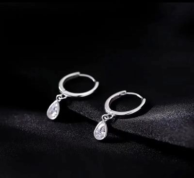 Drop Earrings | Stainless Steel | Cubic Zirconia Silver