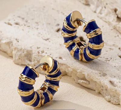 Elegant Enamel earings Navy Blue
