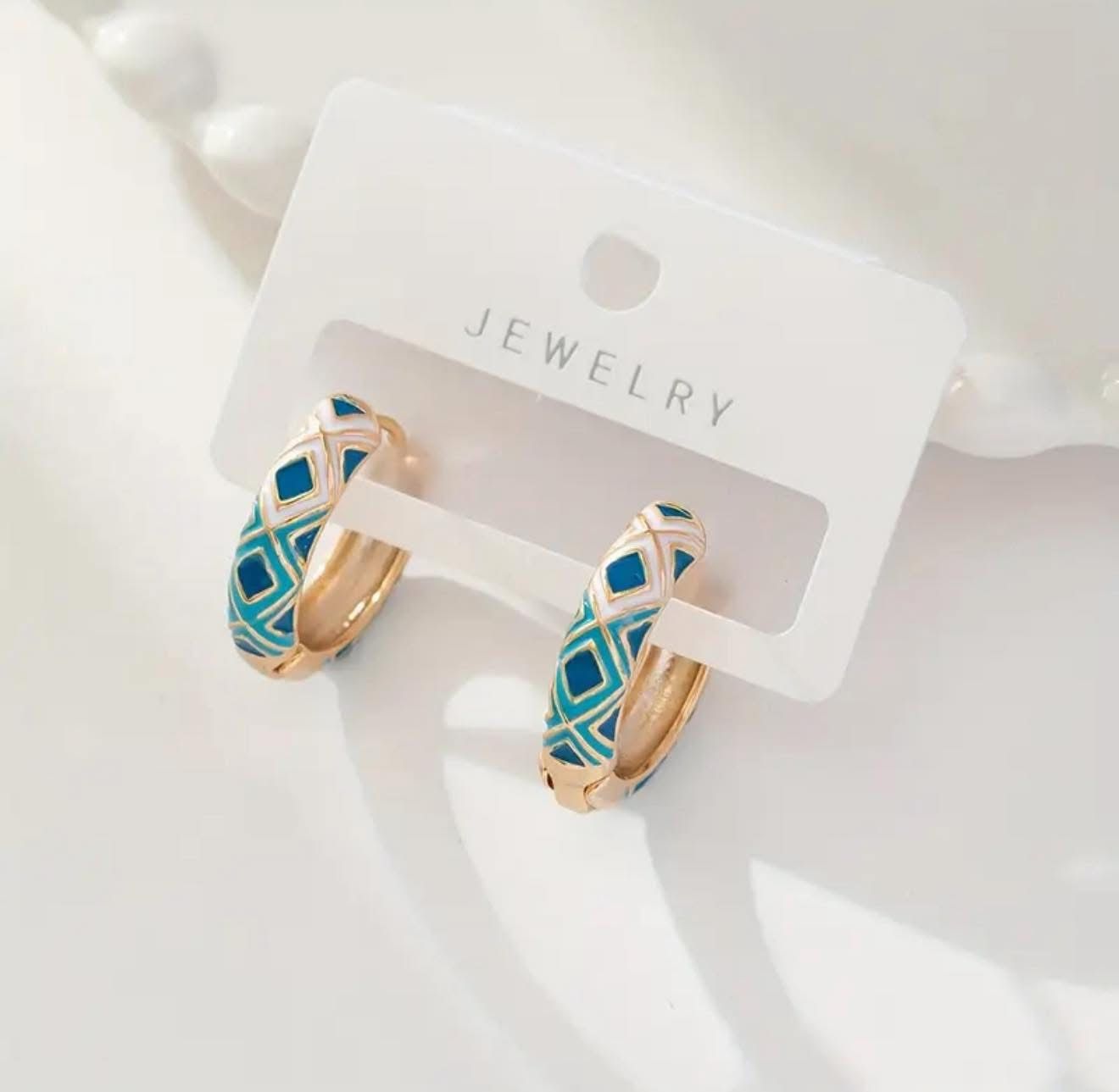 Multi color oil drop earing