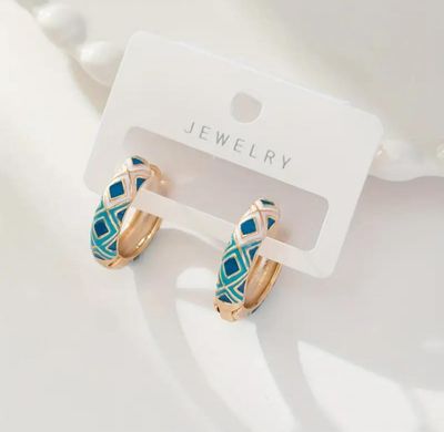 Multi color oil drop earing