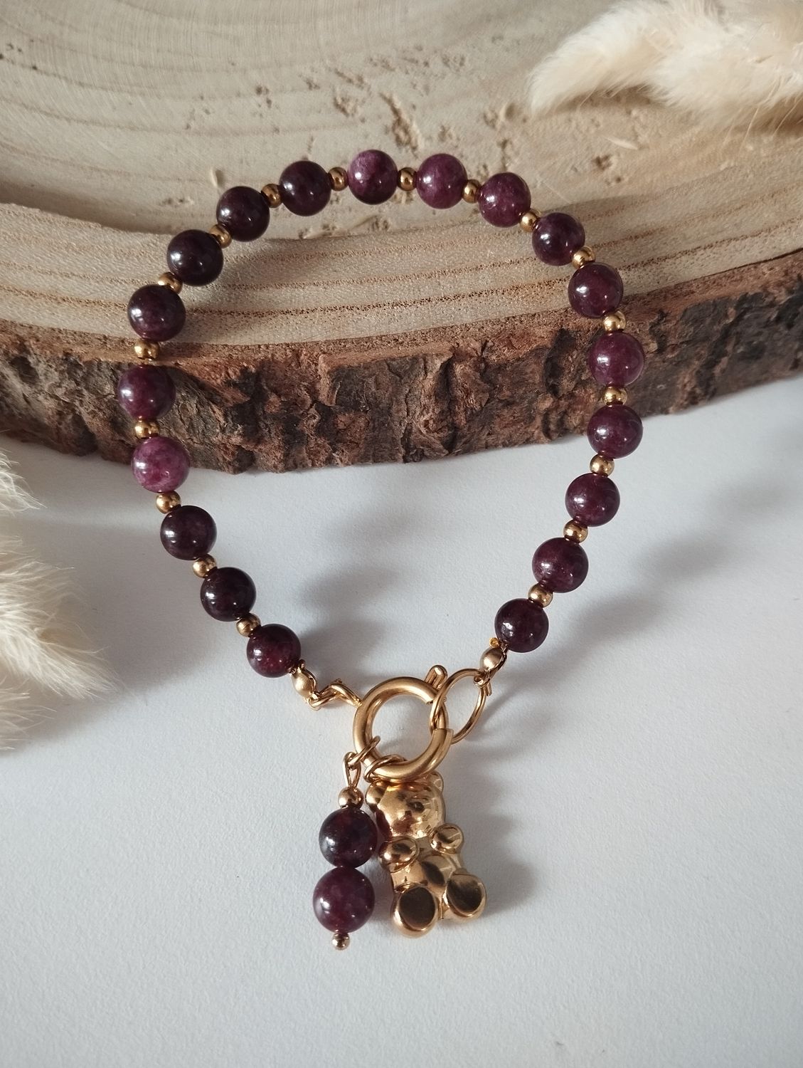 Bransoletka bordowy Teddy