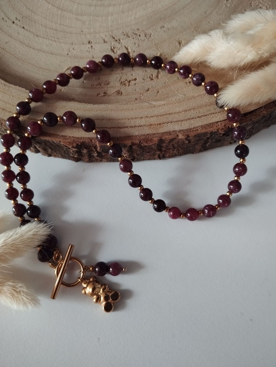 Naszyjnik Bordowy Teddy