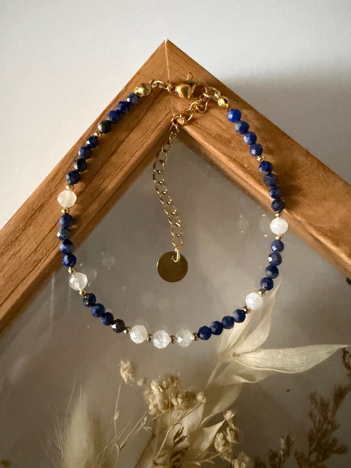 Bransoletka lapis lazuli kamień księżycowy