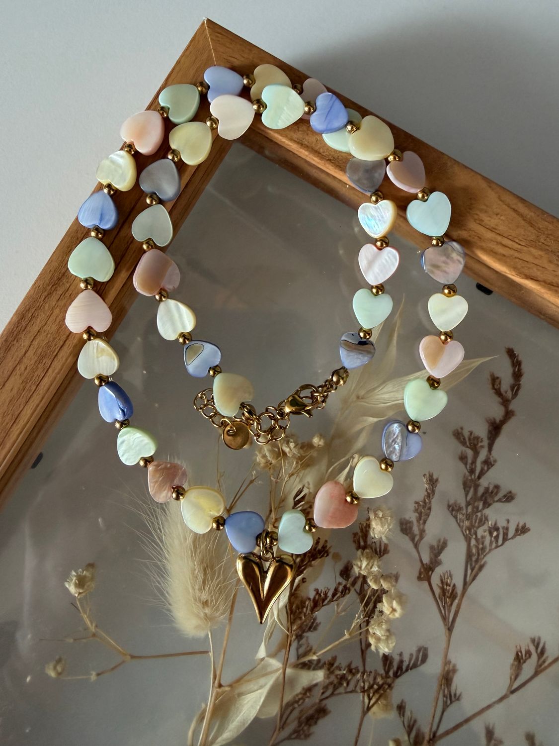 Naszyjnik pastelowe serduszka 2.0