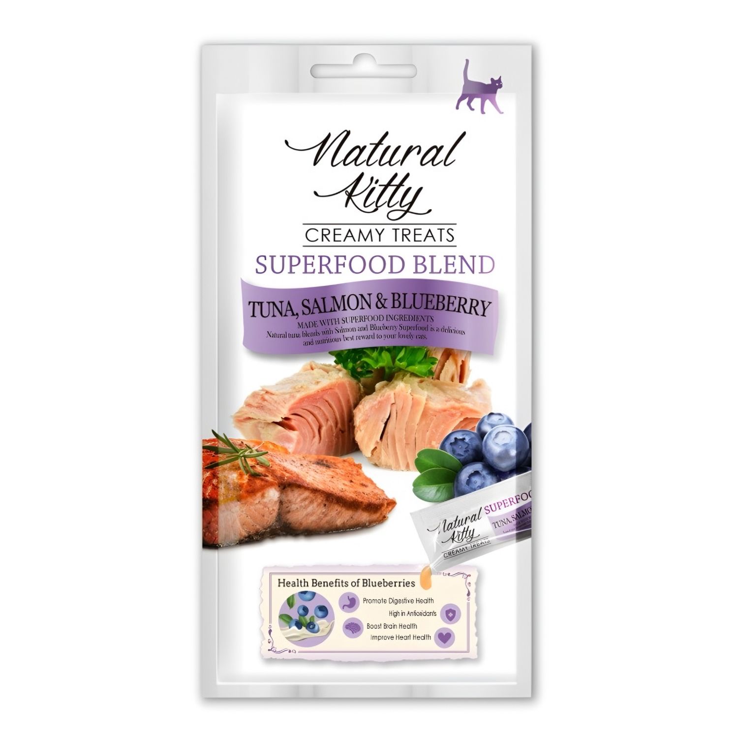 Natural Kitty Superfood z Tuńczykiem, Łososie i Borówkami