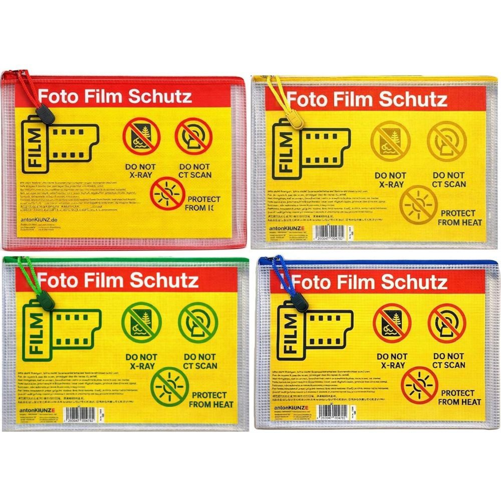 Filmguard A5 Filmschutzbeutel – 4er Farbset Blau, Grün, Rot & Gelb