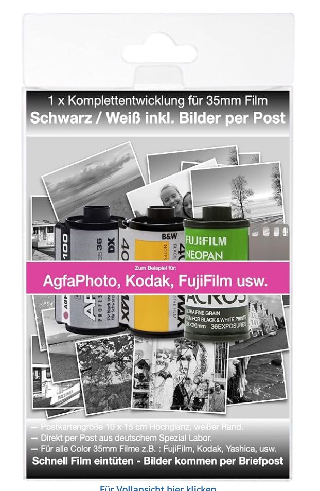 Kleinbildfilm Schwarz / Weiß Komplettentwicklung Fotos+Negative per Briefpost Bild Daten per WE Transfer - Worldwide Shipping