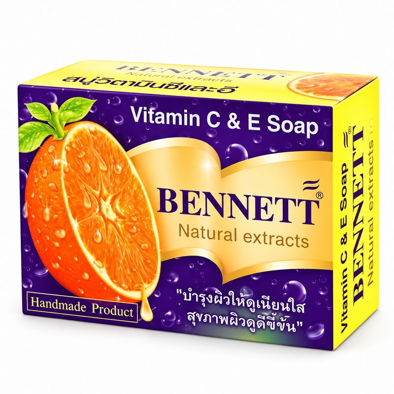BENNETT NATURAL EXTRACTSl VITAMIN  C&E SOAP BAR WITH ORANGE EXTRACT 130g