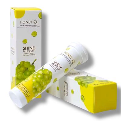 Honey Q Shine Muscat Grape Flavor Effervescent Tablet (10 Tablets)