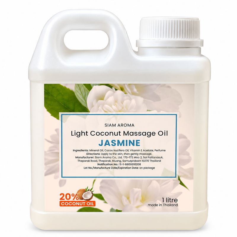 Light Coconut Massage Oil Jasmine 1 Liter Light Coconut Massage Oil Jasmine 1 Liter