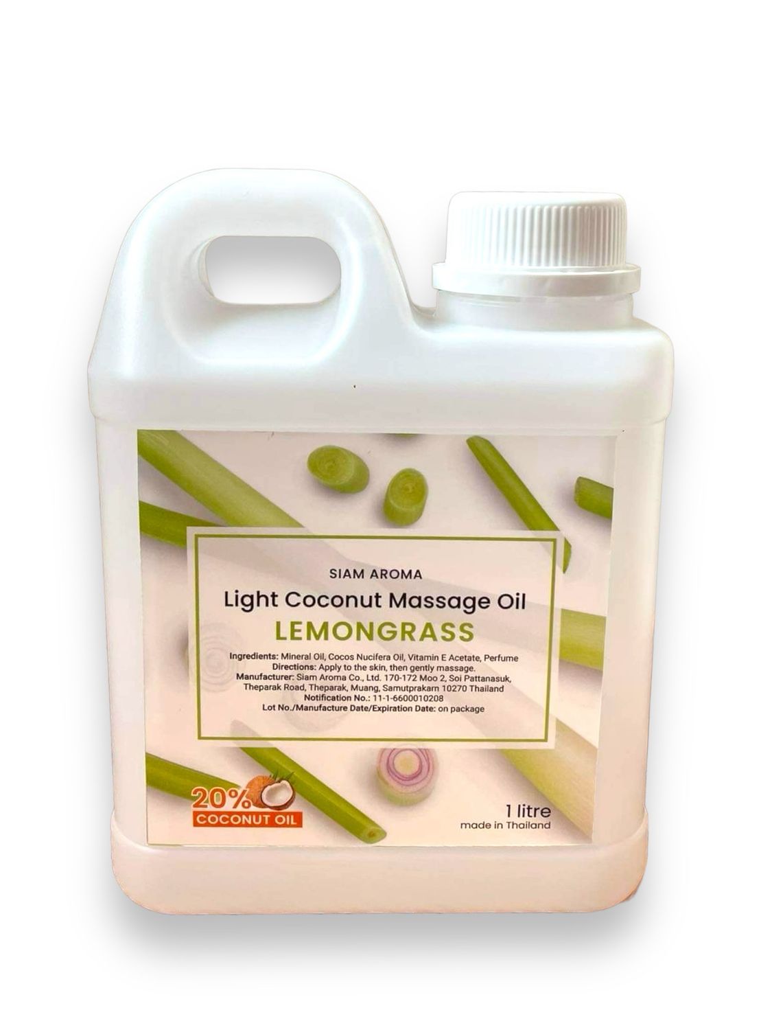 Light Coconut Massage Oil Lemongrass 1 Liter Light Coconut Massage Oil Lemongrass 1 Liter