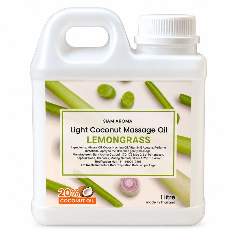 Light Coconut Massage Oil Lemongrass 1 Liter Light Coconut Massage Oil Lemongrass 1 Liter