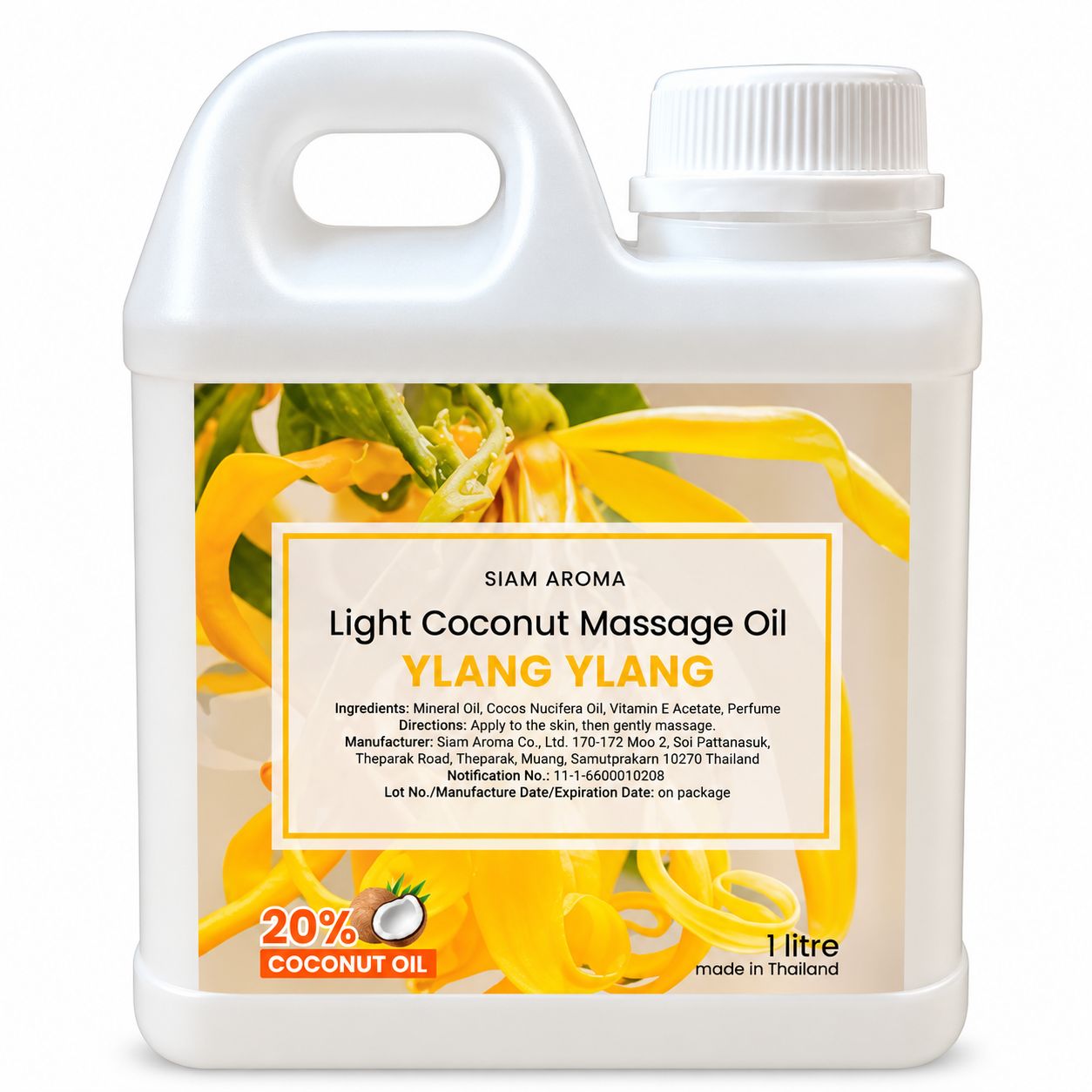 Light Coconut Massage Oil Ylang Ylang 1 Liter Light Coconut Massage Oil Ylang Ylang 1 Liter