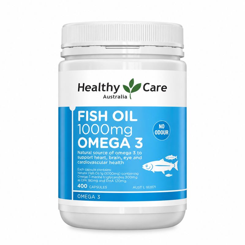 Healthy Care Fish Oil 1000mg Omega 3 Odourless 400 Capsules Healthy Care Fish Oil 1000mg Omega 3 Odourless 400 Capsules
