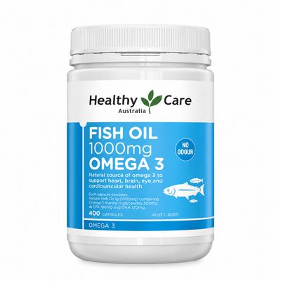 Healthy Care Fish Oil 1000mg Omega 3 Odourless 400 Capsules Healthy Care Fish Oil 1000mg Omega 3 Odourless 400 Capsules