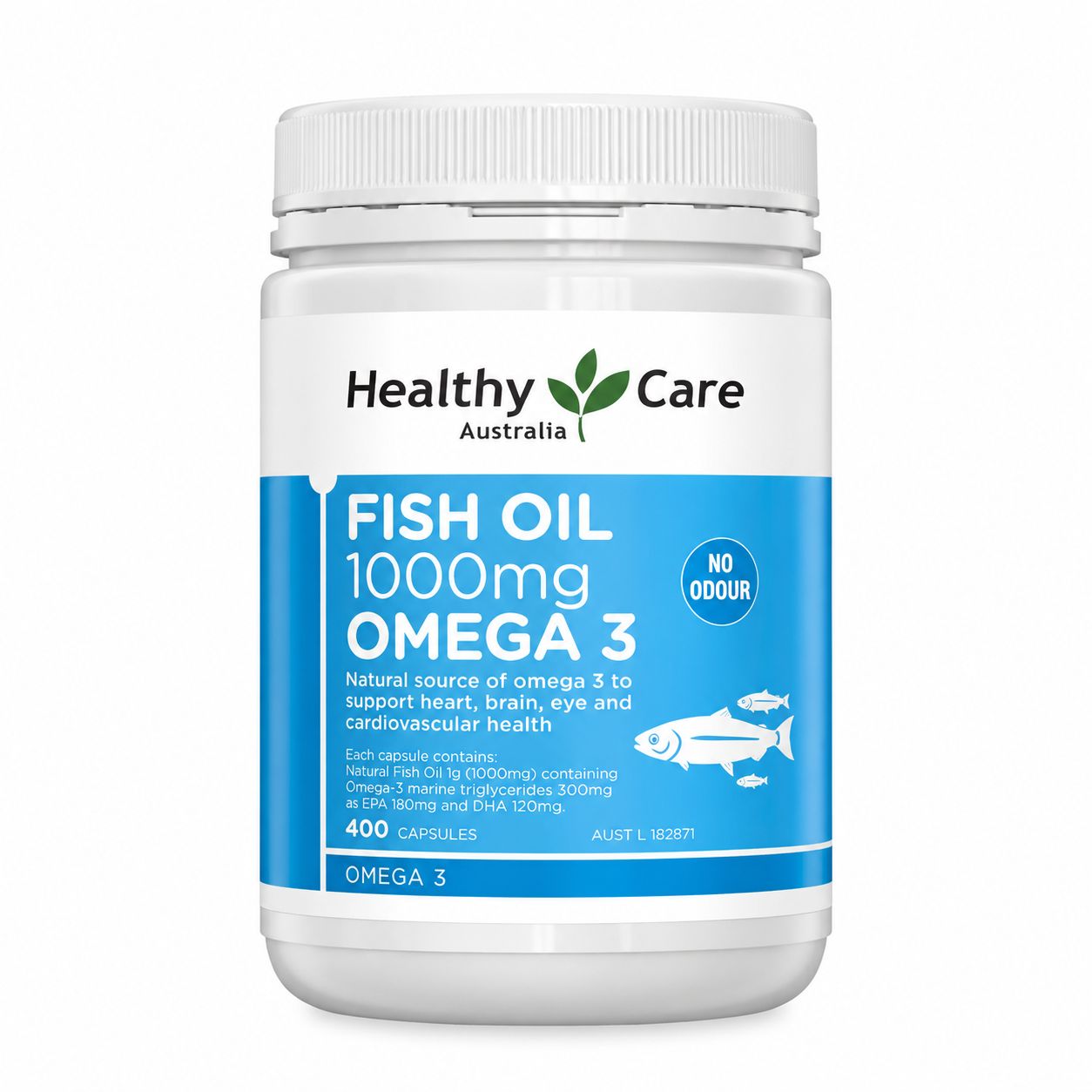 Healthy Care Fish Oil 1000mg Omega 3 Odourless 400 Capsules Healthy Care Fish Oil 1000mg Omega 3 Odourless 400 Capsules