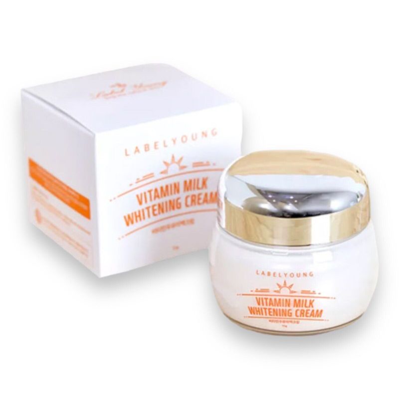 Label Young Vitamin Milk Whitening Cream Lightening Brightening Skin 55g Label Young Vitamin Milk Whitening Cream Lightening Brightening Skin 55g