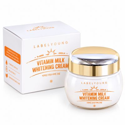 Label Young Vitamin Milk Whitening Cream Lightening Brightening Skin 55g Label Young Vitamin Milk Whitening Cream Lightening Brightening Skin 55g