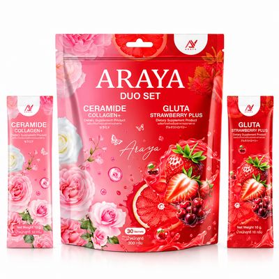 Araya Duo Set Collagen Ceramide + Gluta Big Pack – 30 Sachets Araya Duo Set Collagen Ceramide + Gluta Big Pack – 30 Sachets
