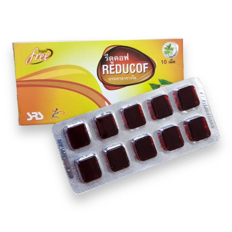 Reducof herbal jelly lozenge relieve sor throat and cough 10 tablets