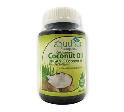Suanpana Organic Coconut oil softgels 500ml 100 capsules Suanpana Organic Coconut oil softgels 500ml 100 capsules