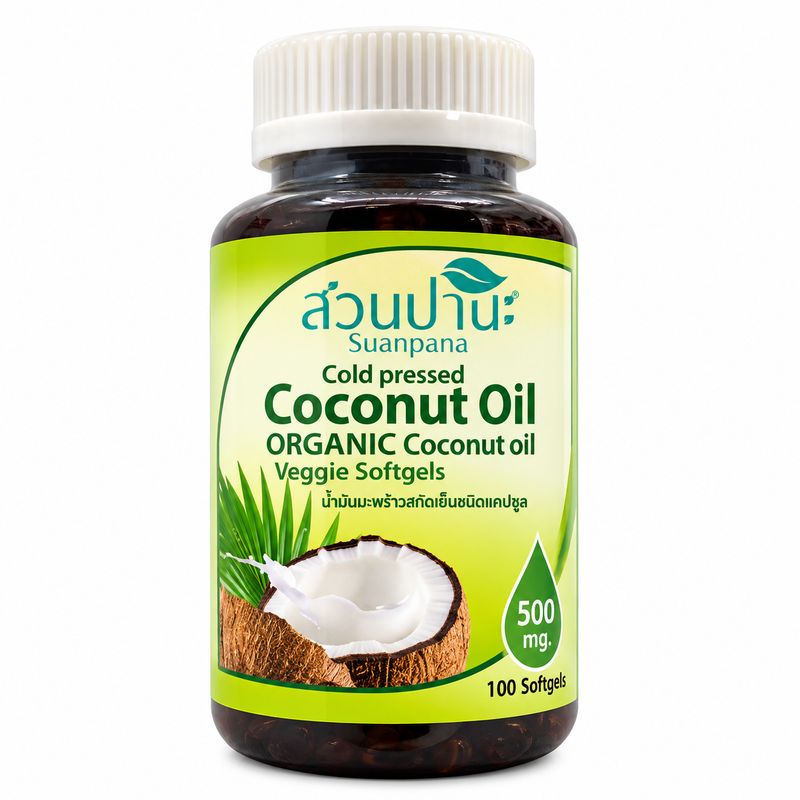 Suanpana Organic Coconut oil  softgels 500ml 100 capsules