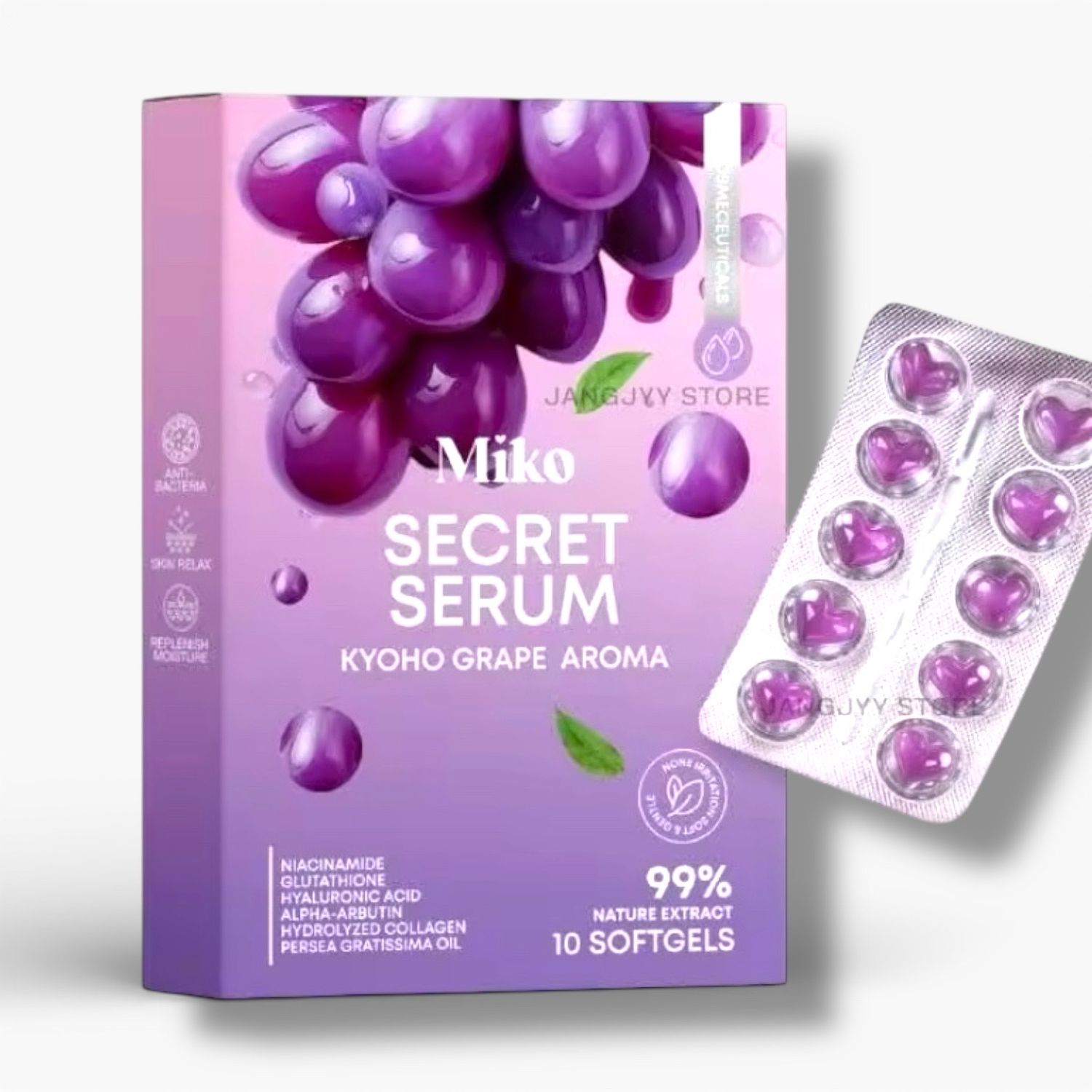 MIKO SECRET SERUM – 10 Softgel (Kyoho Grape Scent)