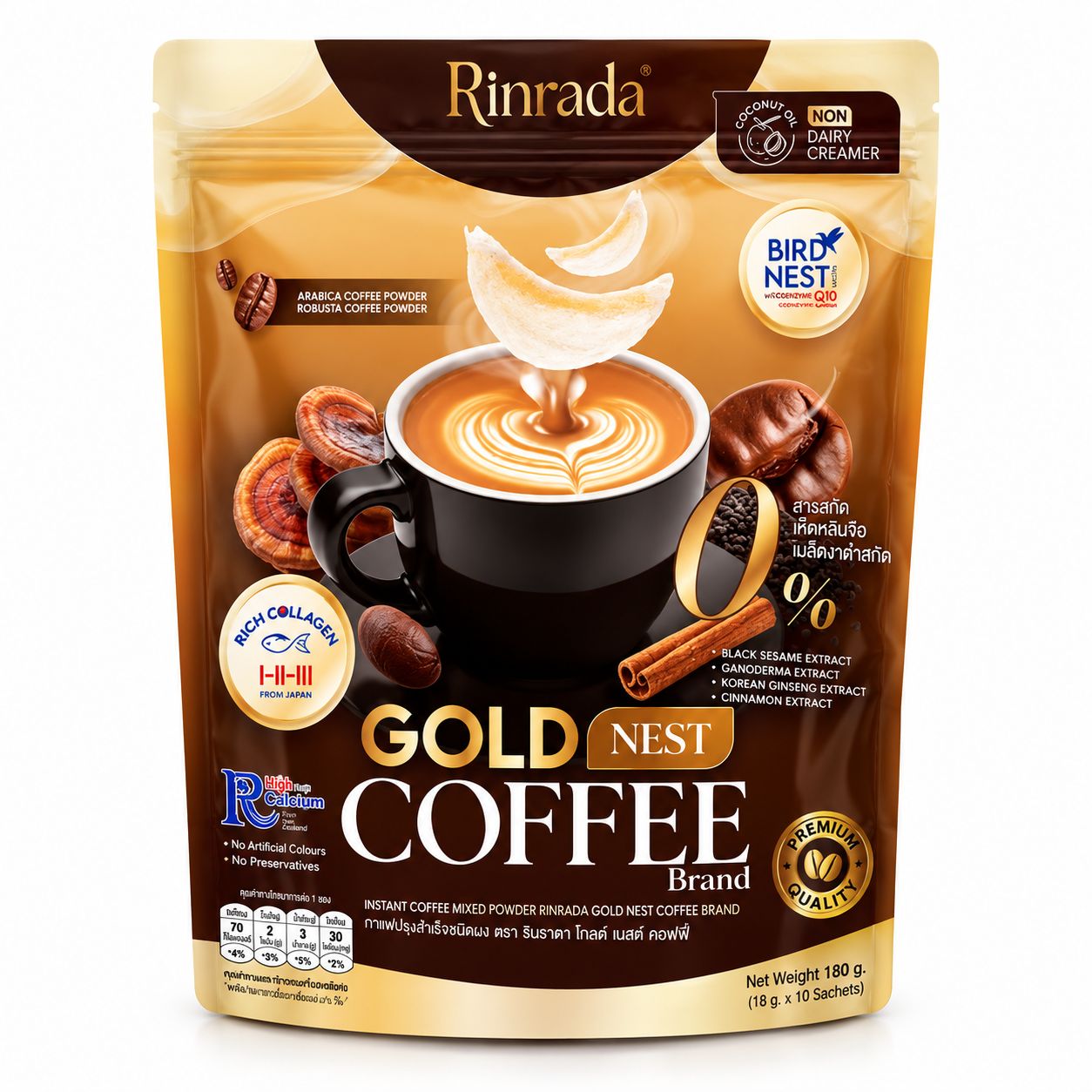 Rinrada Gold Nest Coffee – Premium 10 Sachets 