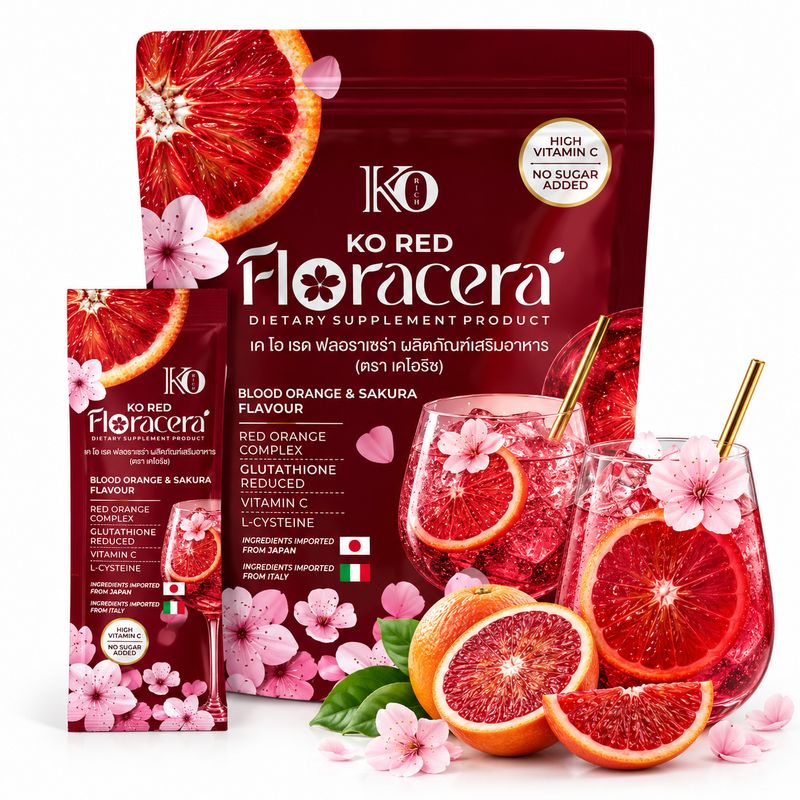KO RED Floracera – Blood Orange & Sakura Beauty Supplement 10 Sachets