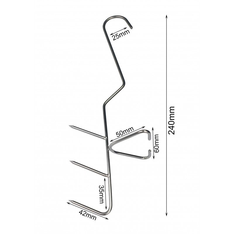 HAK POTRÓJNY DO WĘDZENIA RYB