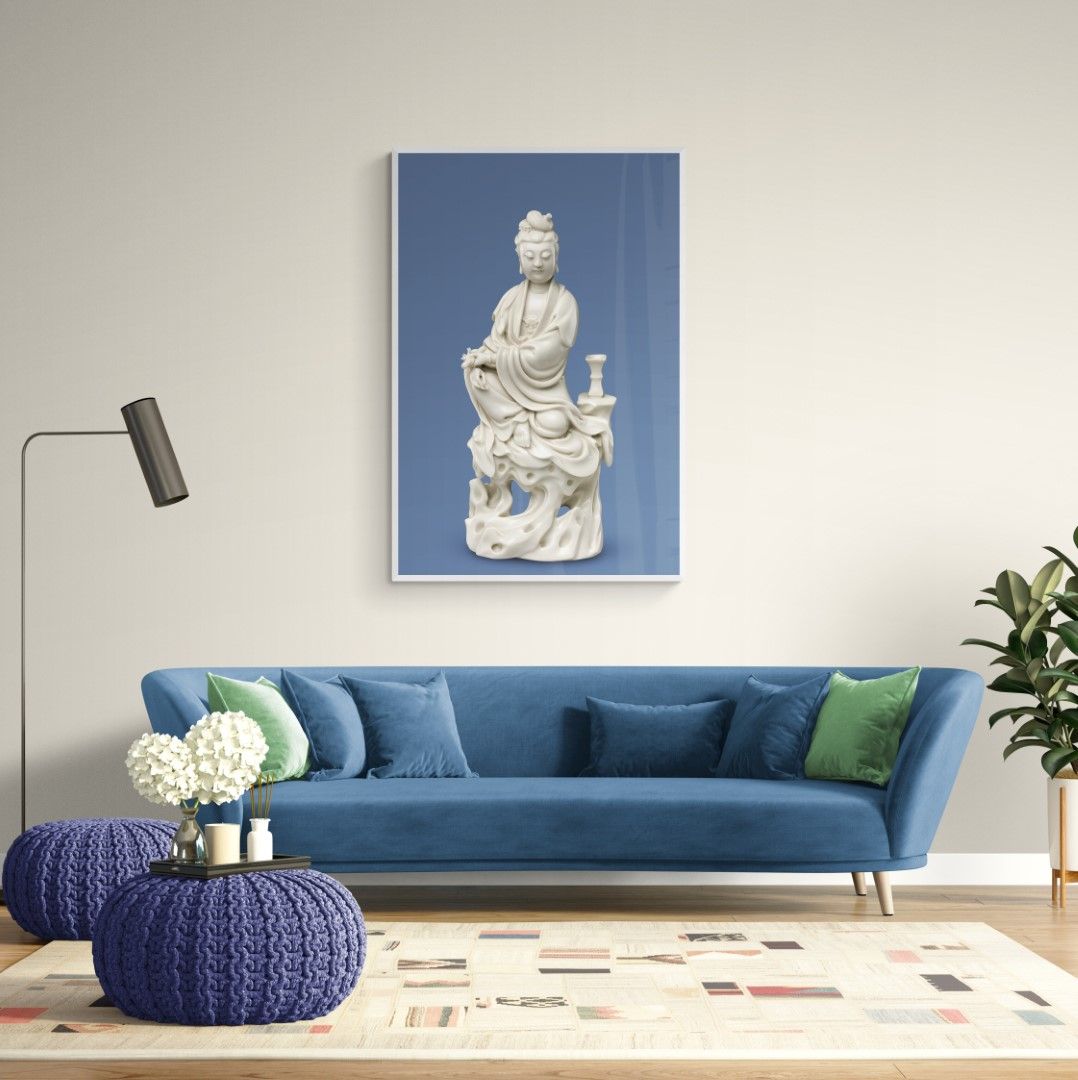 China - Bodhisattva Guanyin, seated on a rock – 18th century – porcelain.