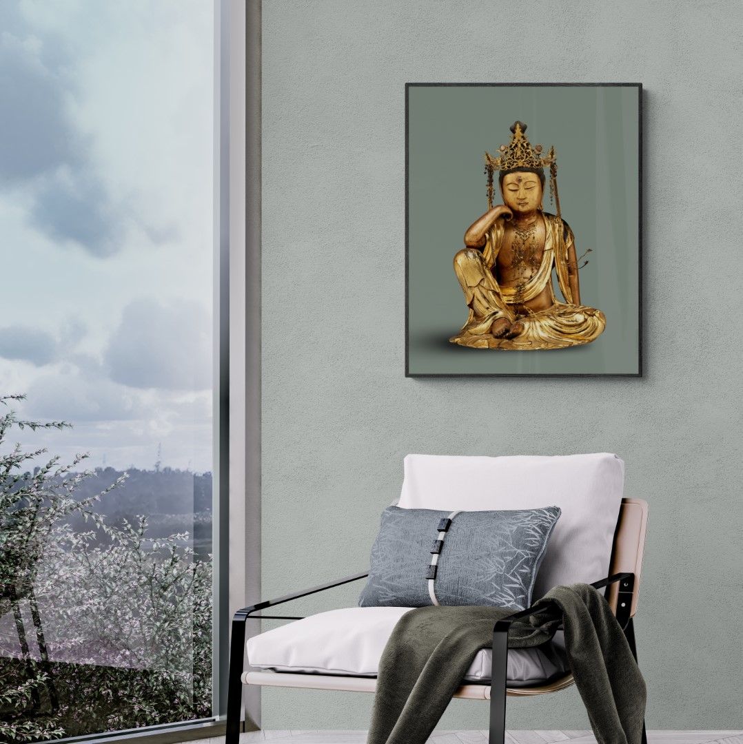 Japan - Nyoirin Kannon, Gilded wooden sculpture from 1693.