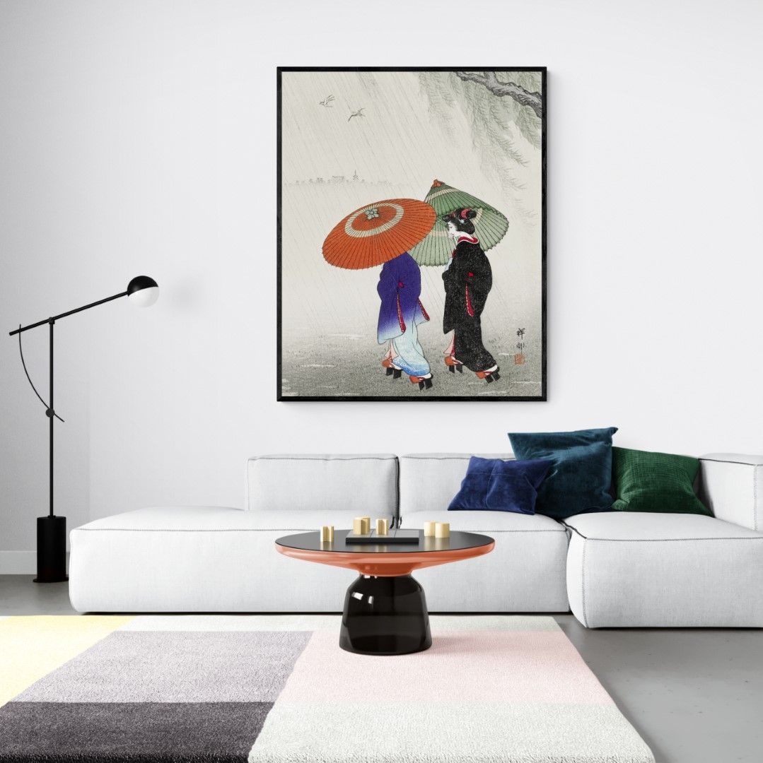Japan – Geisha’s in the rain, dated 1925