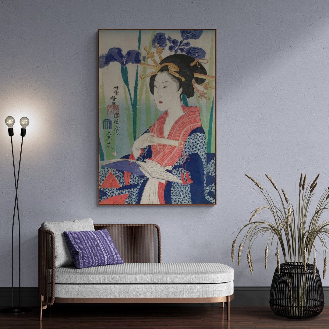 Japan – Geisha reading a book, 19th century