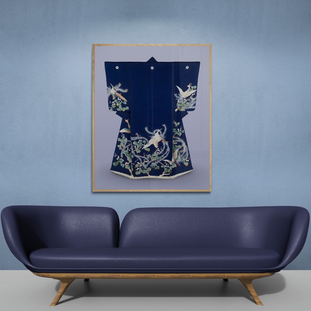 Japan – Kimono – Outer robe , Uchikake with phoenixes and pauwlonia, early 20th-century