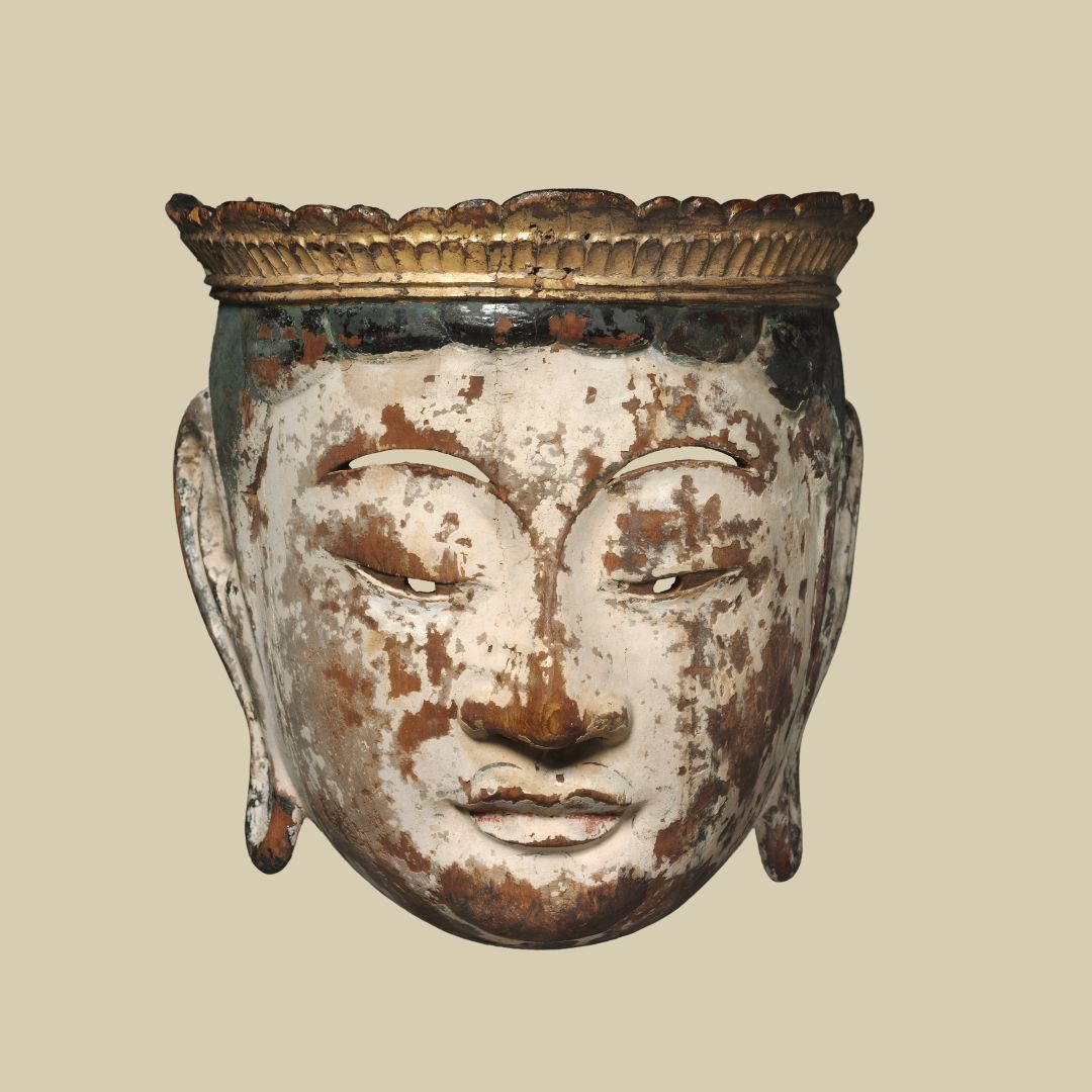 Japan – Processional mask of a bodhisattva gyodo, late Heian period, 794-1185