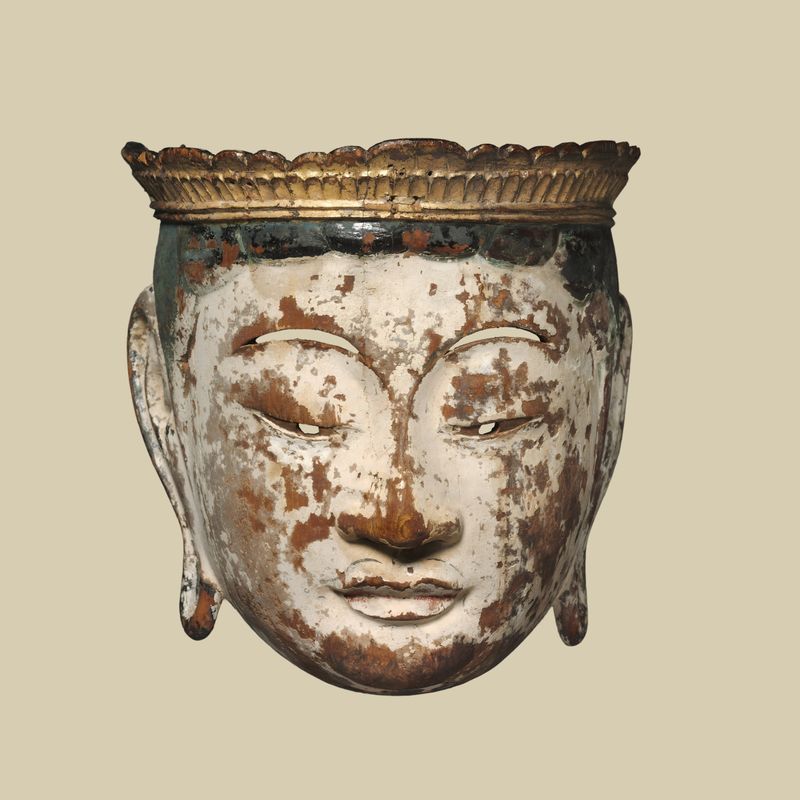 Japan – Processional mask of a bodhisattva gyodo, late Heian period, 794-1185