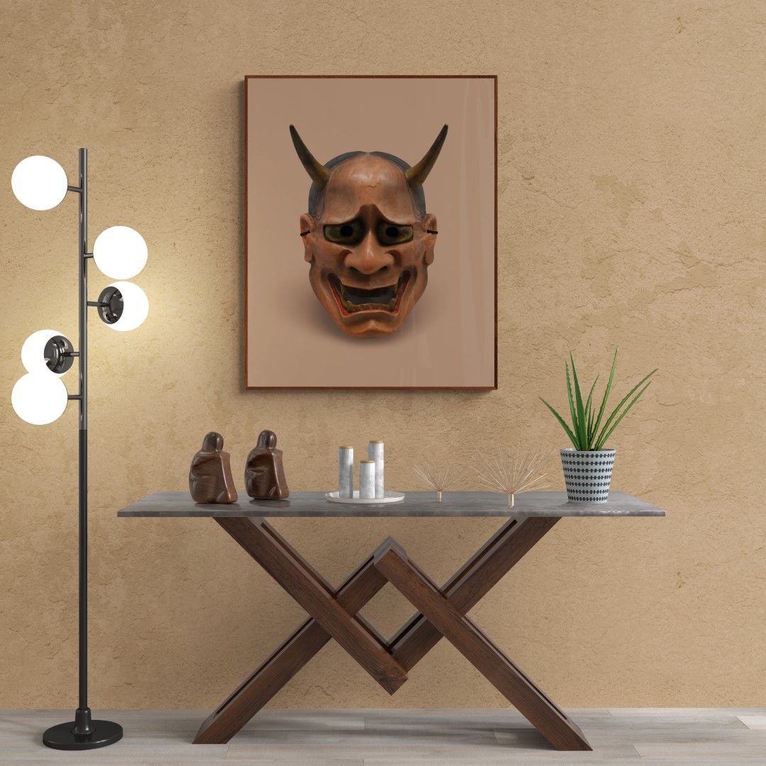 Japan –  Noh mask, Hannya type, wood, 18th-century