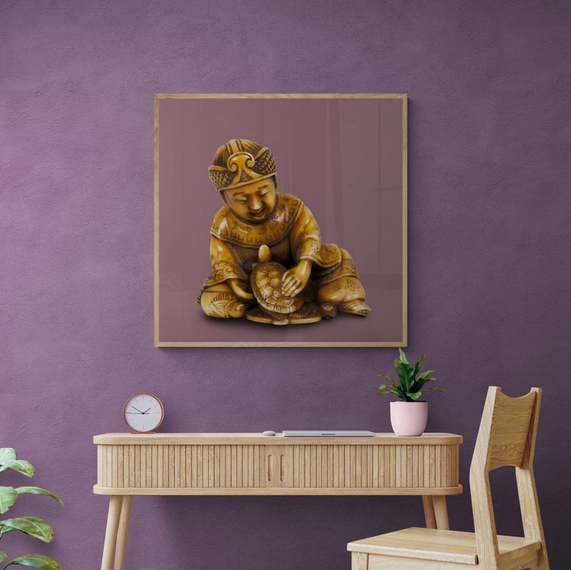 Japan – Netsuke – Boy playing with a turtle, ivory,