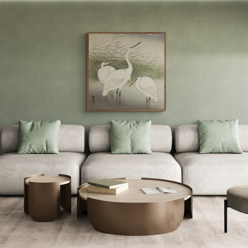 Japan – Painting – Herons in shallow water, late 19th-century