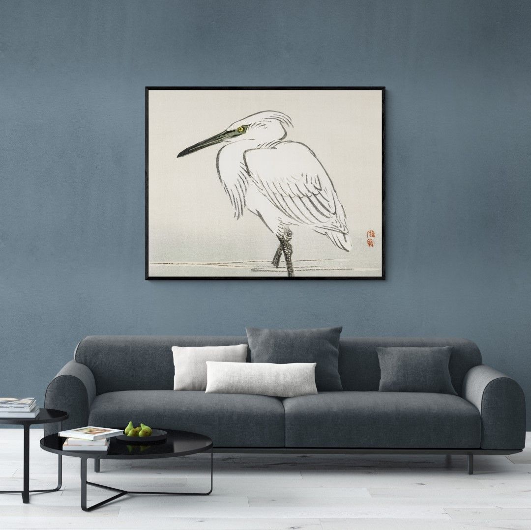 Japan – Painting – Egret in shallow water, 19th century
