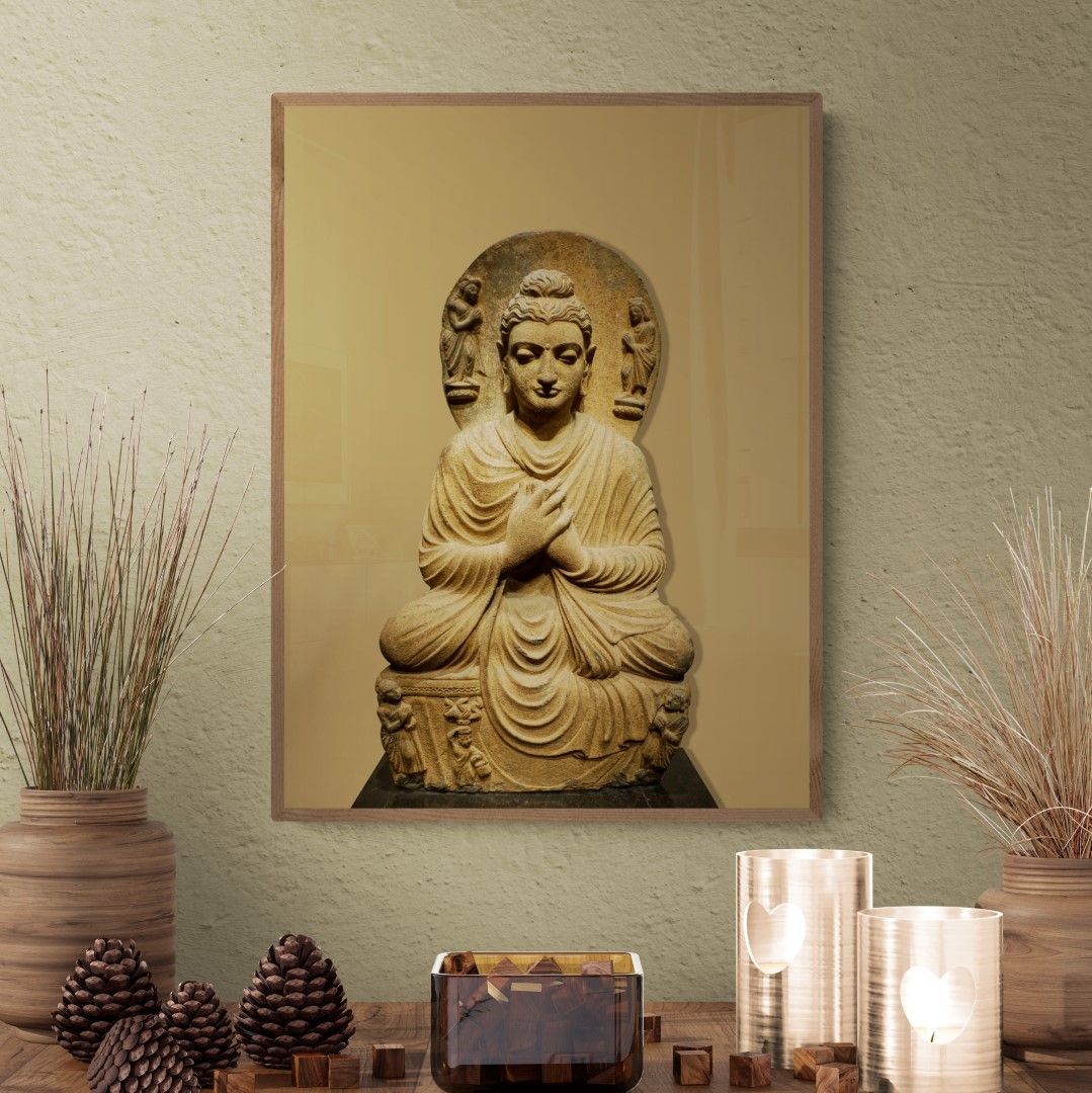 India – Buddha’& deities – Stone Buddha, 12th century