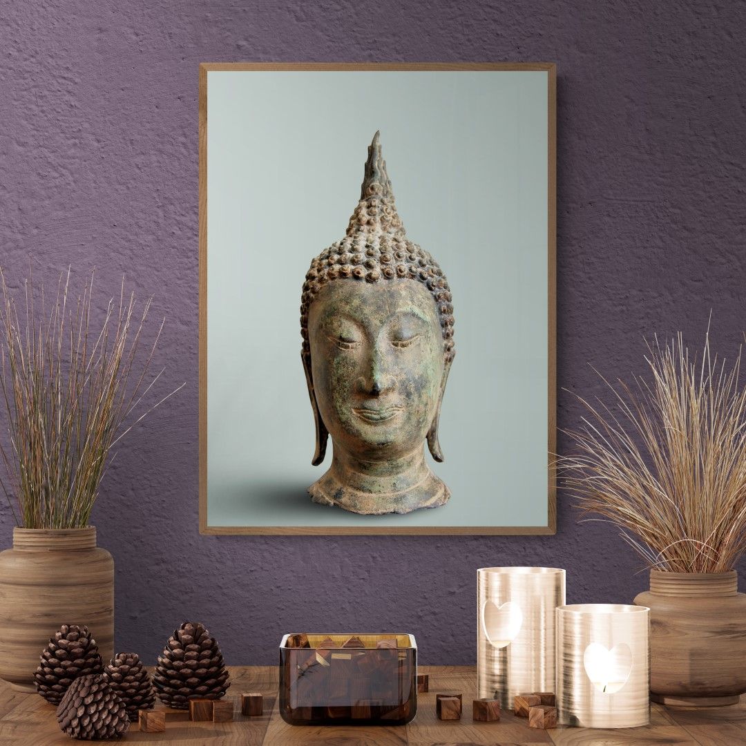 Thailand – Buddha’s & deities – Bronze Buddha head, 17th-century