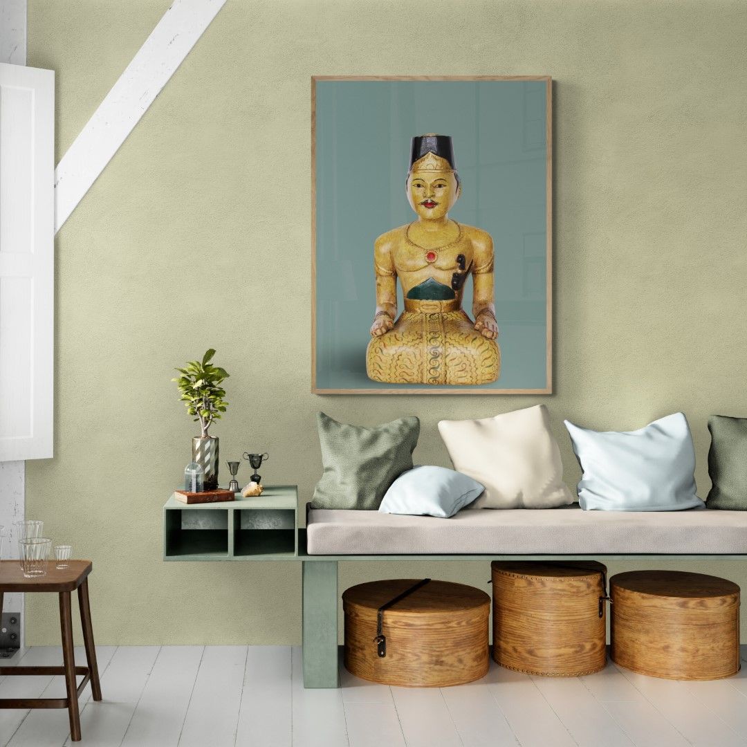 Indonesia – Statues – Wooden sculpture of a Balinese man, early 20th-century