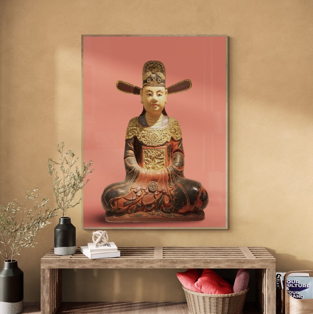 Vietnam – Buddha’s & deities – Lacquered wooden sculpture, dated 1632