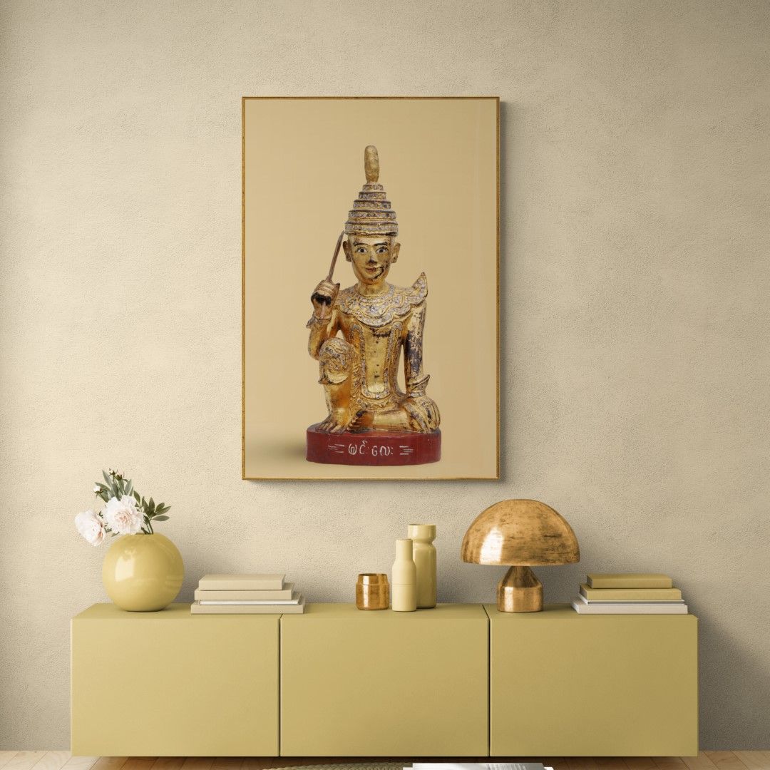 Myanmar – Statues – Gilt wooden sculpture of a Nat (local deity), 19th-century