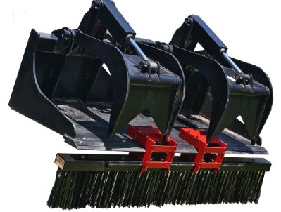 Mini skid bucket grapple rake